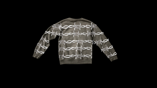 caught on barbed wire